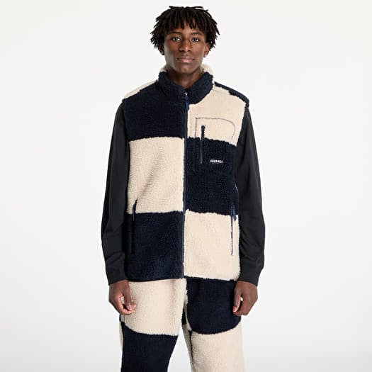 Vesta Gramicci Checkered Sherpa Vest UNISEX Natural / Navy Check