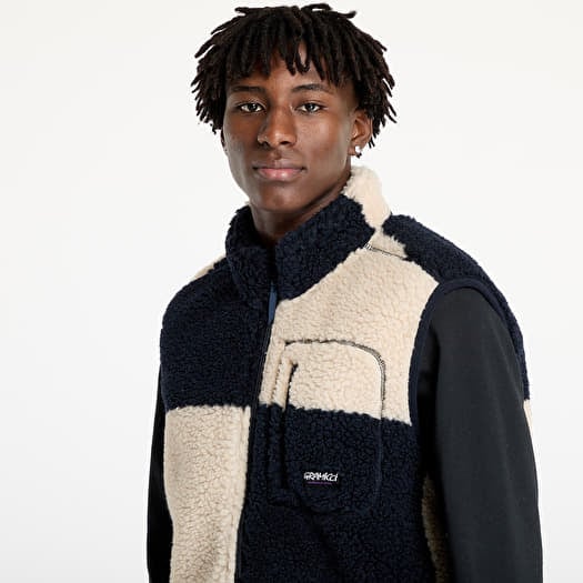 Vests Gramicci Checkered Sherpa Vest UNISEX Natural / Navy Vests Gramicci Checkered Sherpa Vest UNISEX Natural / Navy