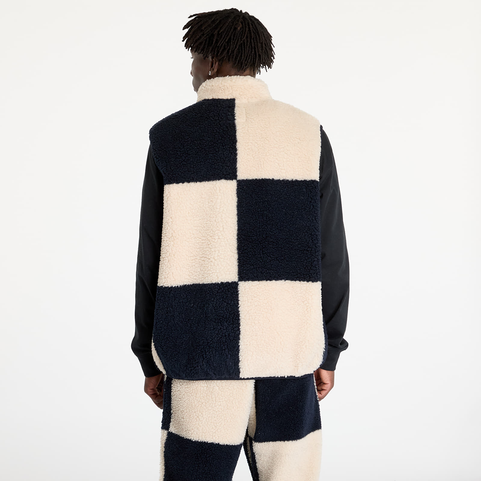 Gilè Gramicci Checkered Sherpa Vest UNISEX Natural / Navy Check