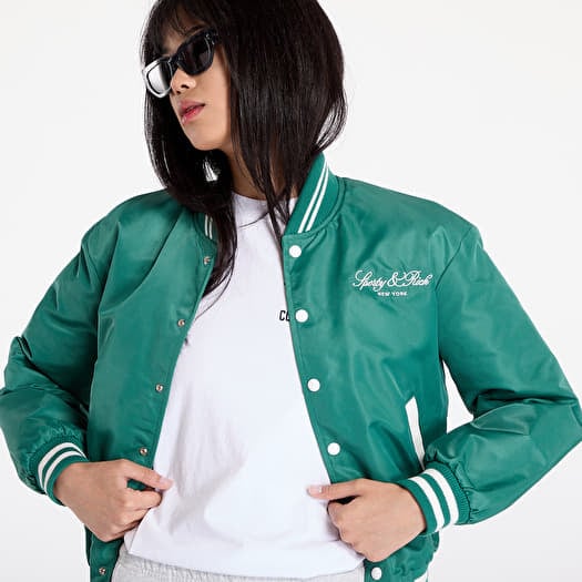 Sporty Rich Wellness Boucle Varsity Jacket UNISEX Alpine White Footshop