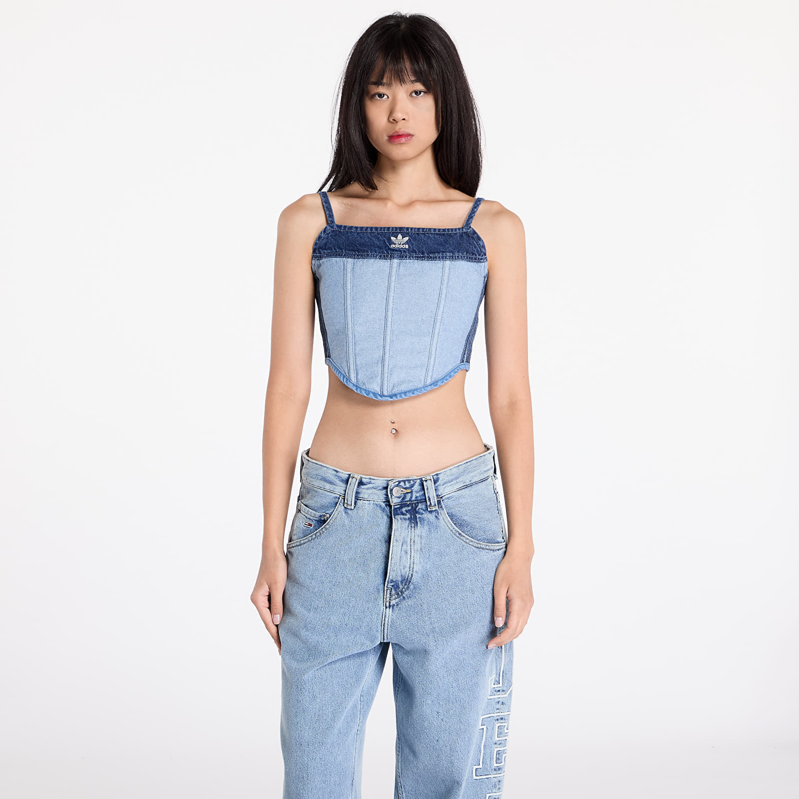 Top adidas x KSENIASCHNAIDER Corset Medium Blue Denim/ Light Denim 34