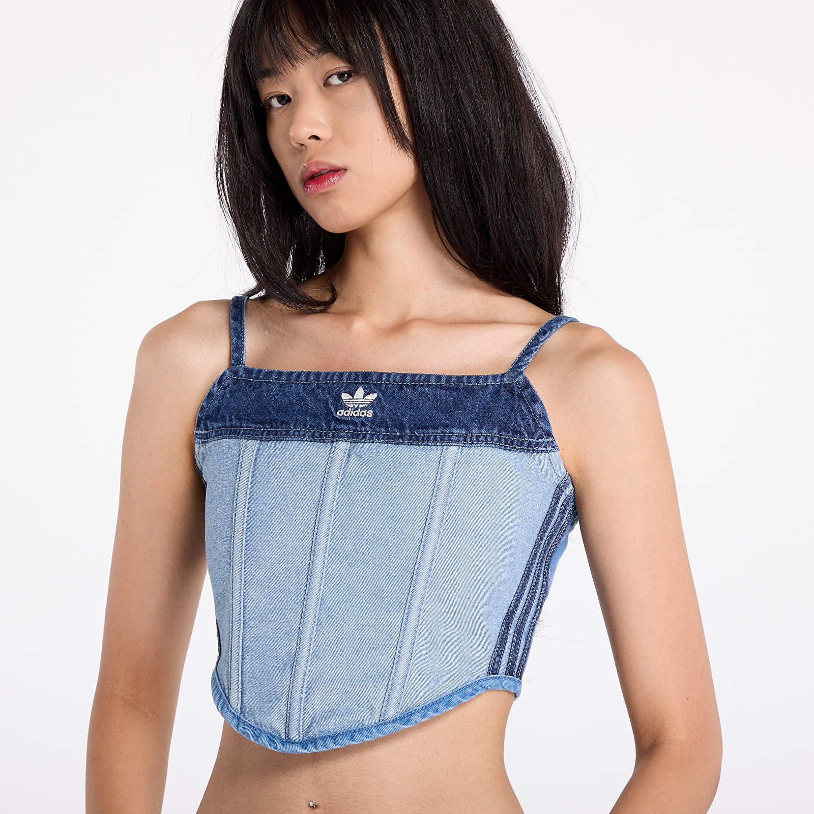 Top adidas x KSENIASCHNAIDER Corset Medium Blue Denim/ Light Denim