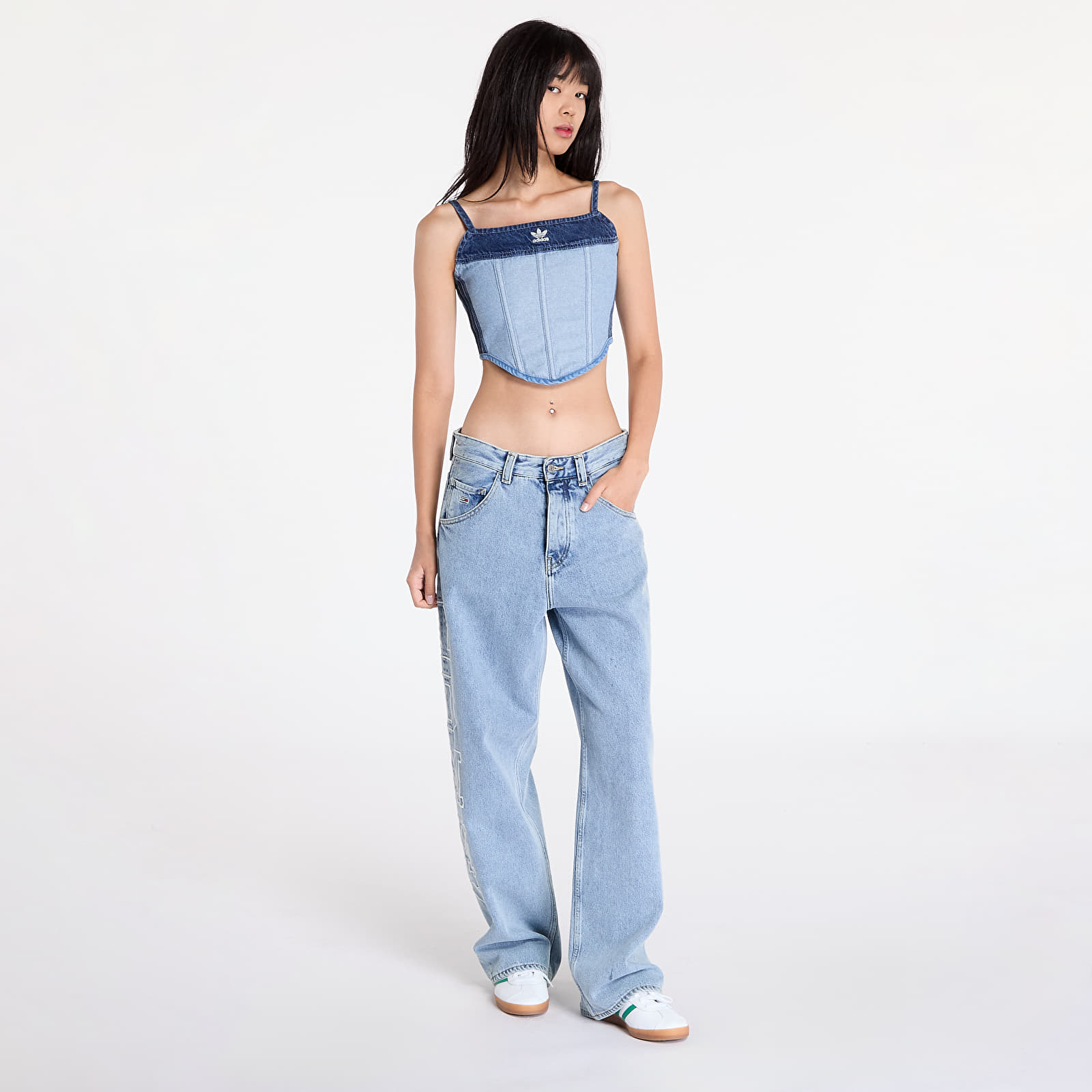 Топове adidas x KSENIASCHNAIDER Corset Medium Blue Denim/ Light Denim