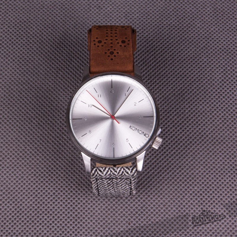 Watches Komono Winston Galore Walnut Herringbone