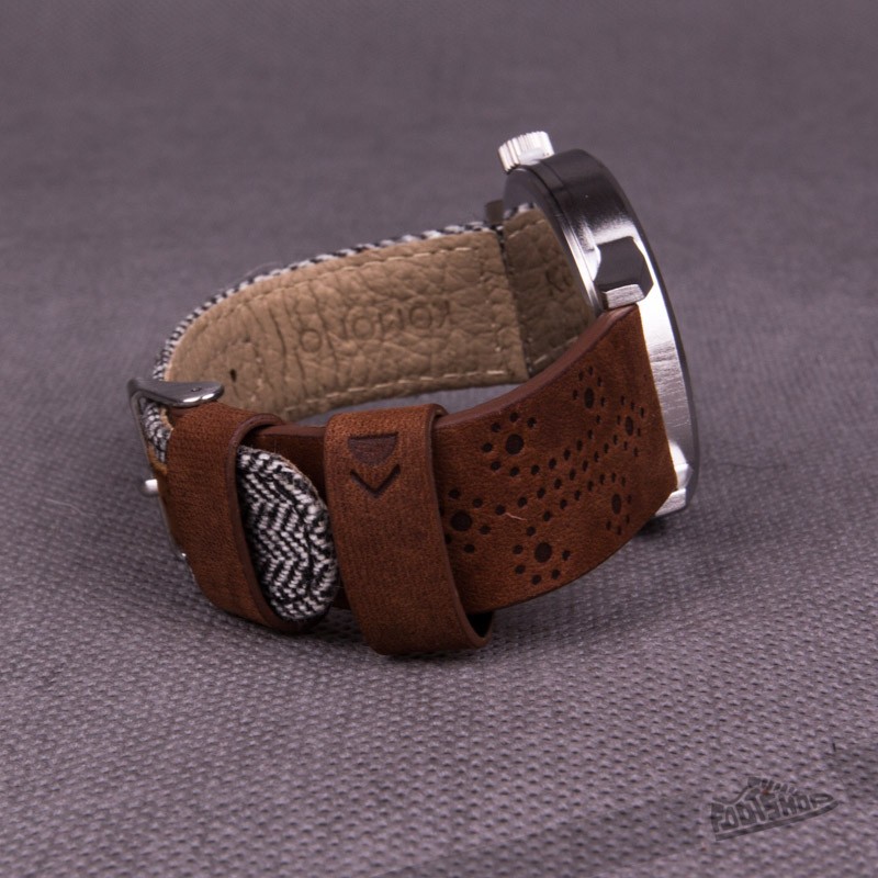 Watches Komono Winston Galore Walnut Herringbone