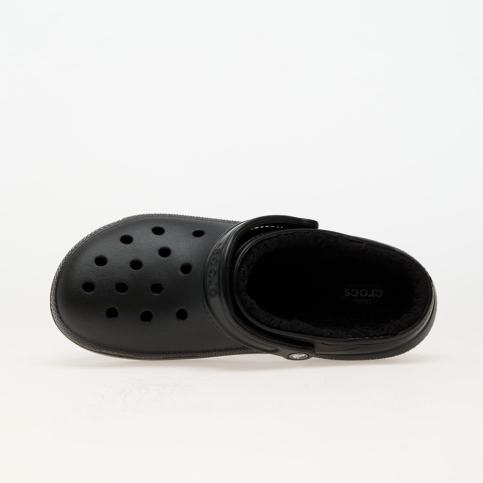 Black fuzzy crocs online
