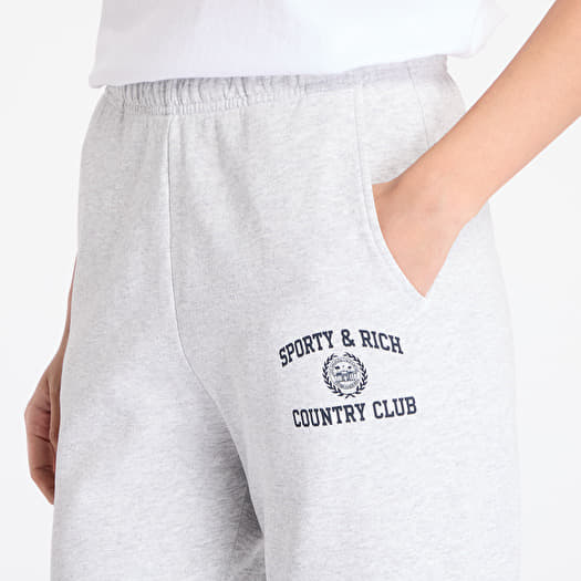 Jogger Pants Sporty Rich Varsity Crest Sweatpant UNISEX Heather Gray Navy Footshop