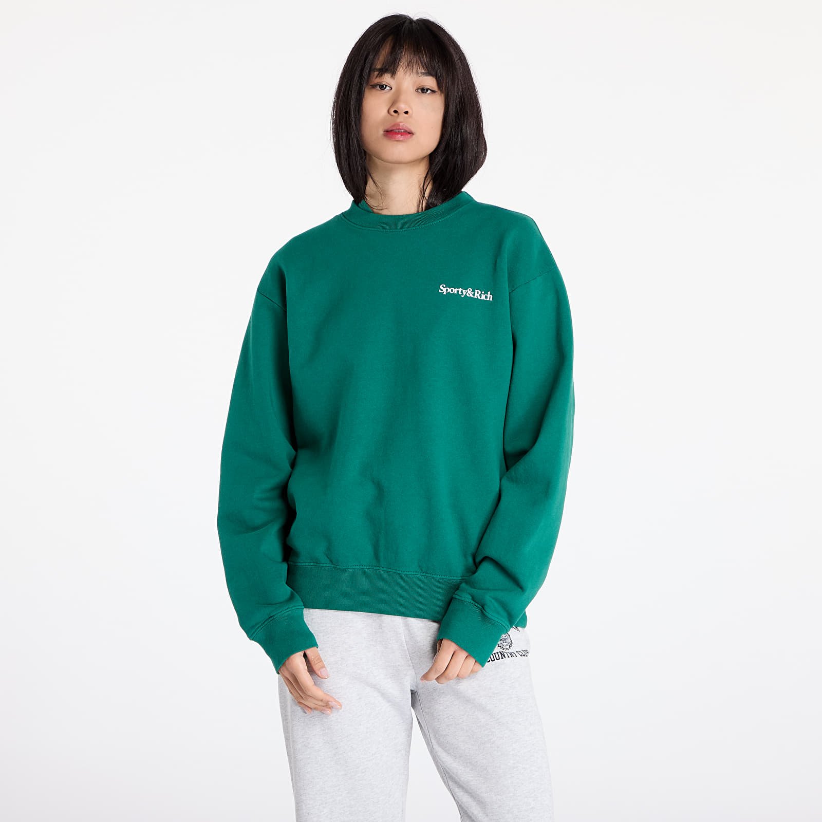 Sweatjacken und Sweatshirts Sporty & Rich Health Is Wealth Crewneck UNISEX Alpine/ White