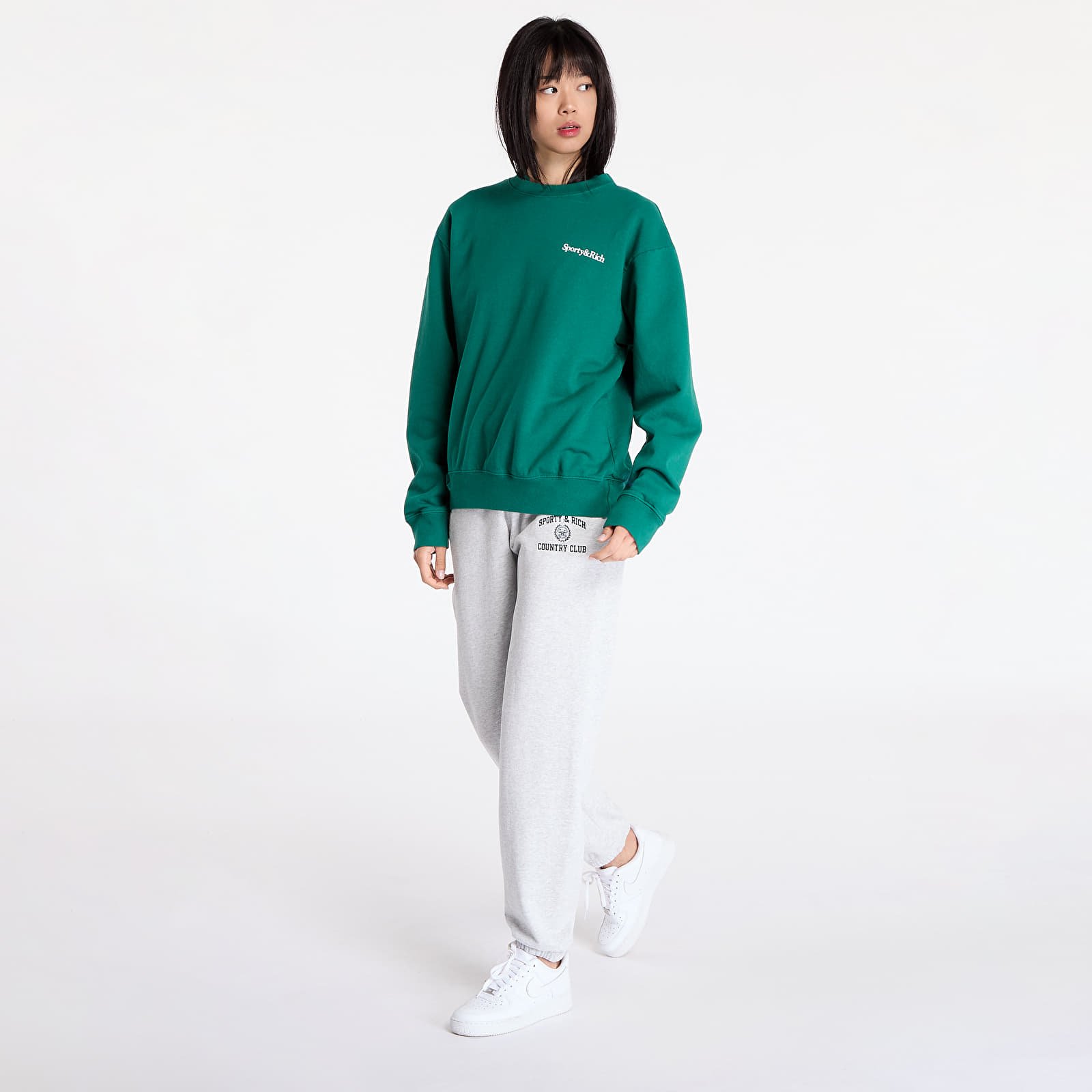 Sweatjacken und Sweatshirts Sporty & Rich Health Is Wealth Crewneck UNISEX Alpine/ White