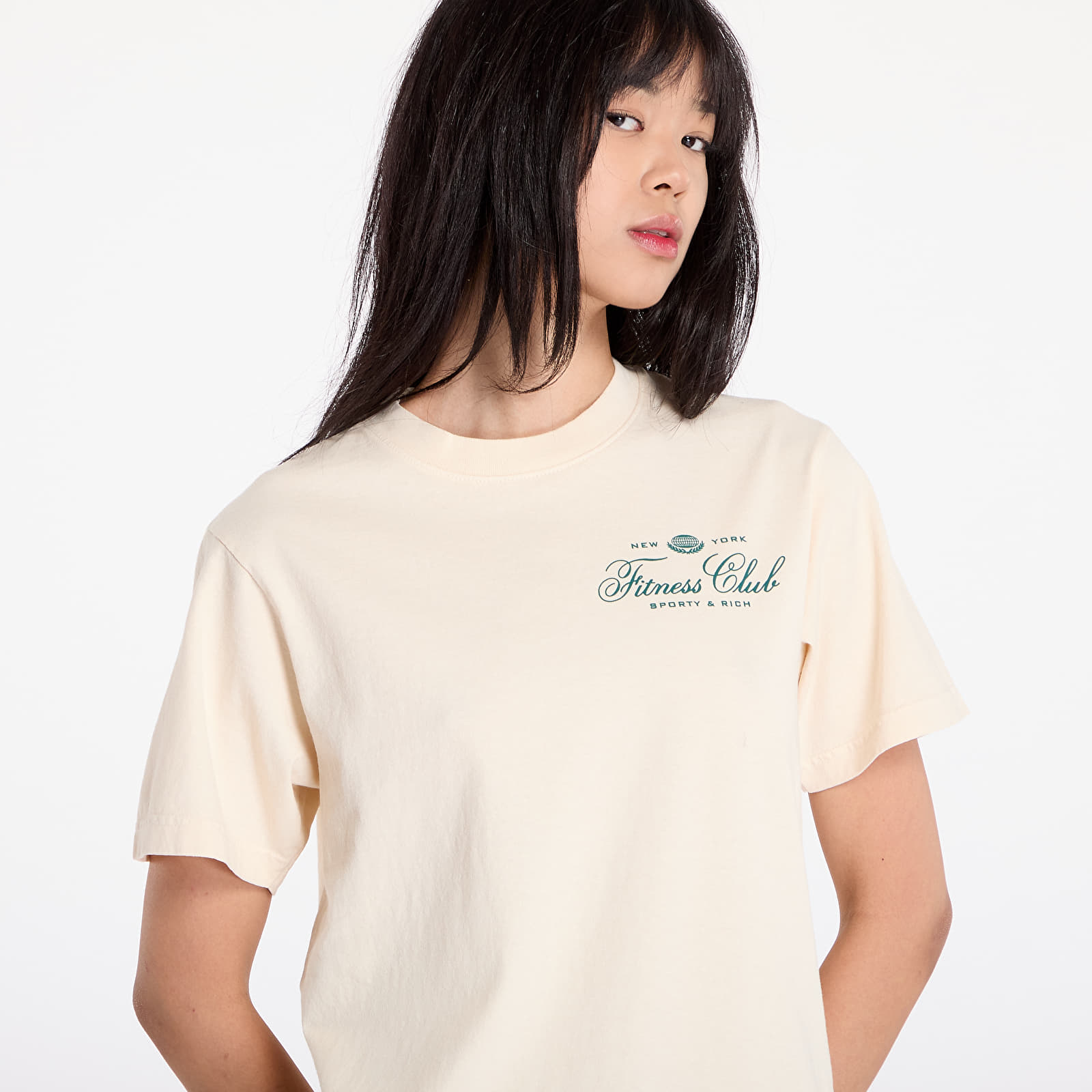 Trička Sporty & Rich Fitness World T-Shirt UNISEX Cream/ Alpine