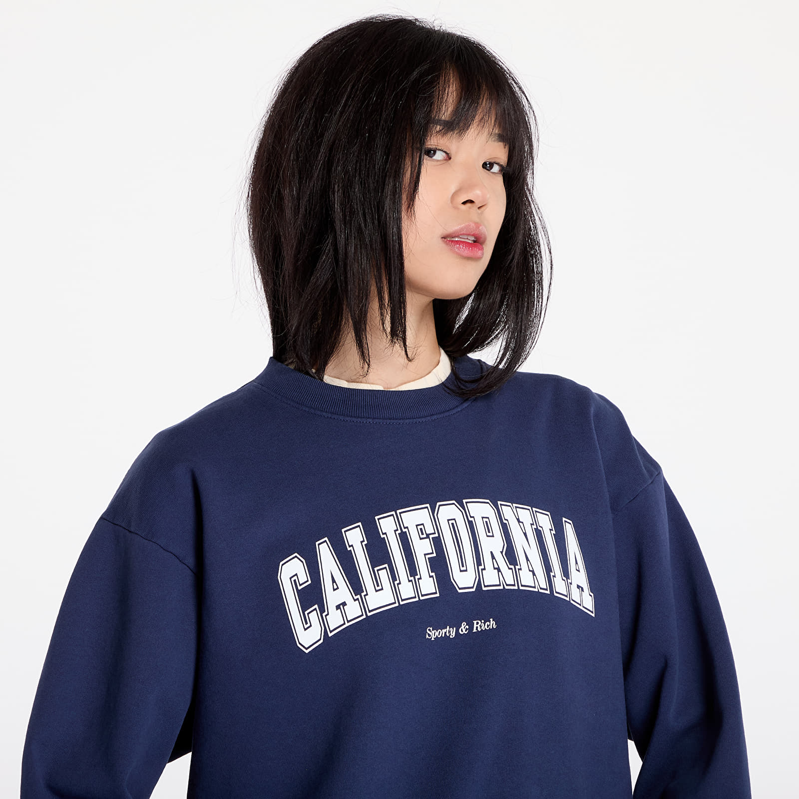 Men's hoodies Sporty & Rich California Crewneck UNISEX Navy/ White