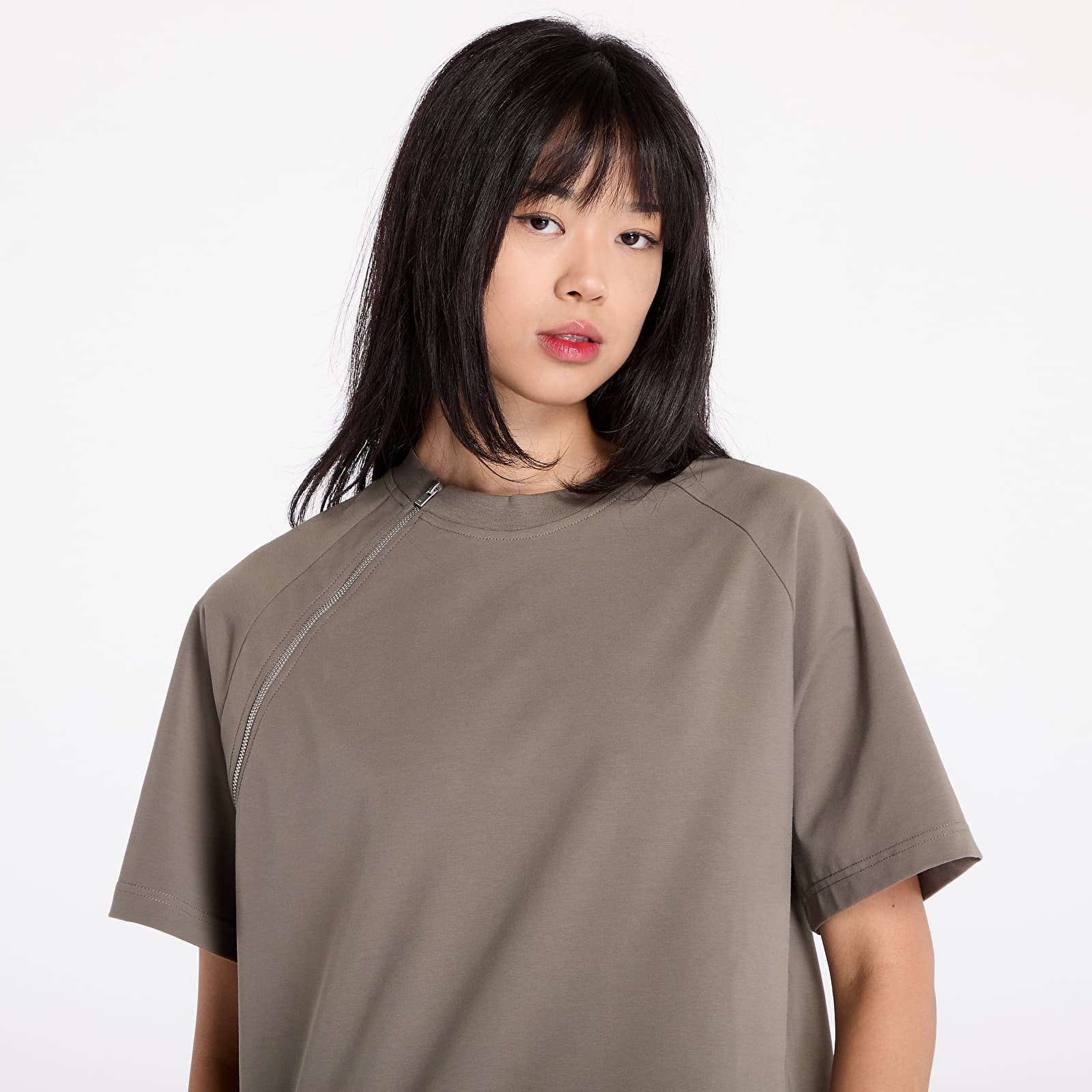 T-Shirts HELIOT EMIL Sequence Zip T-Shirt UNISEX Dusty Green
