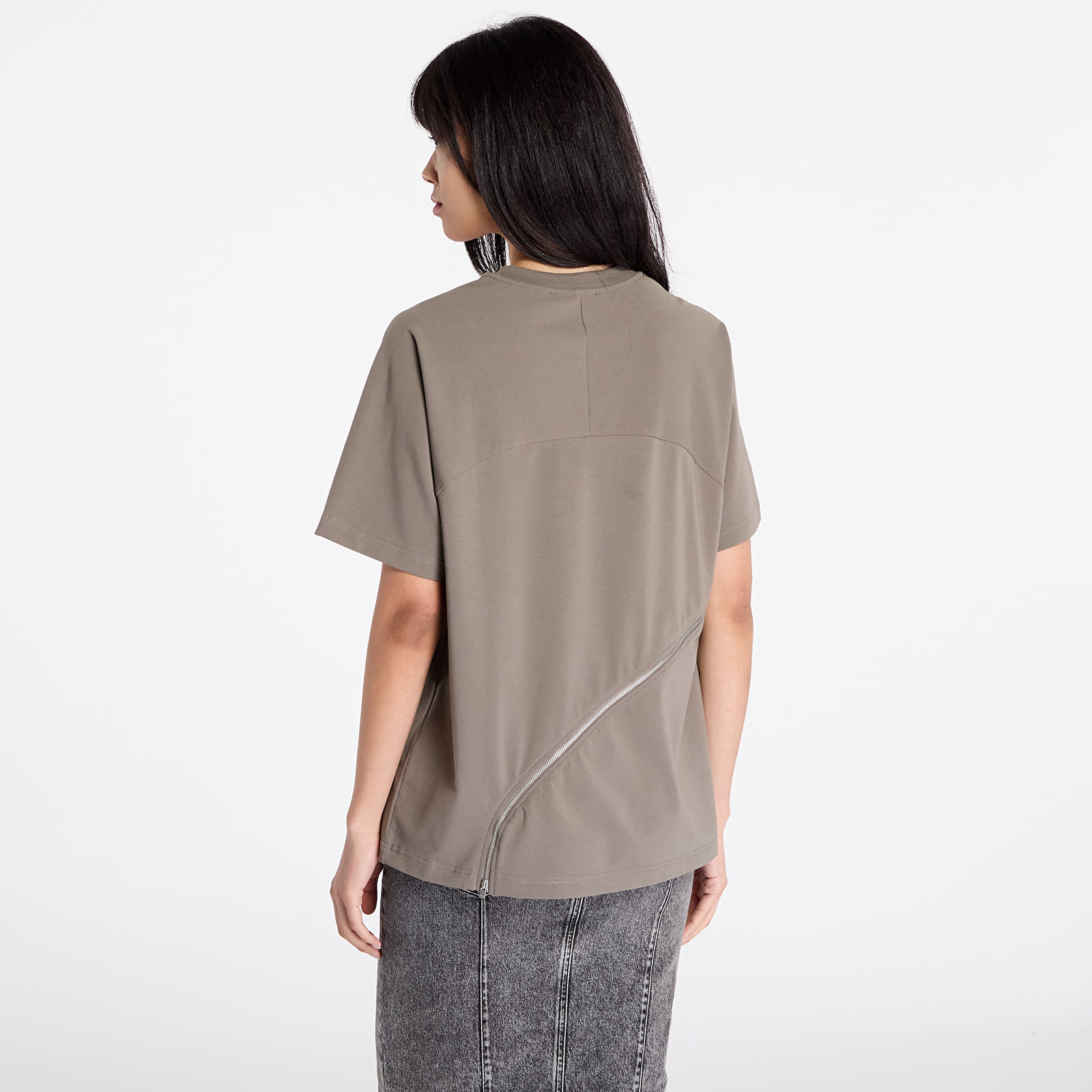 T-Shirts HELIOT EMIL Sequence Zip T-Shirt UNISEX Dusty Green