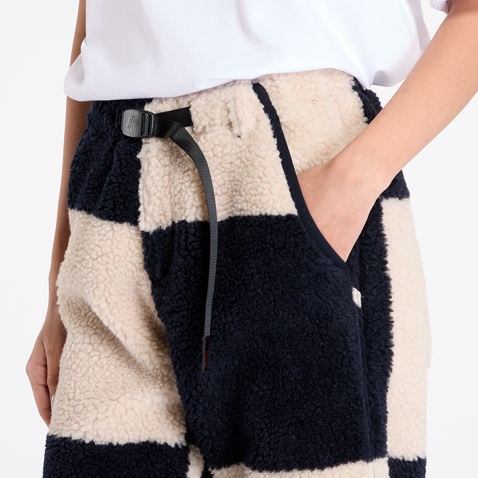 Men's trousers Gramicci Checkered Sherpa Pant Natural / Navy Check