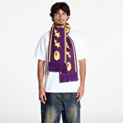 A BATHING APE Jacquard Bape Logo Long Scarf M Purple