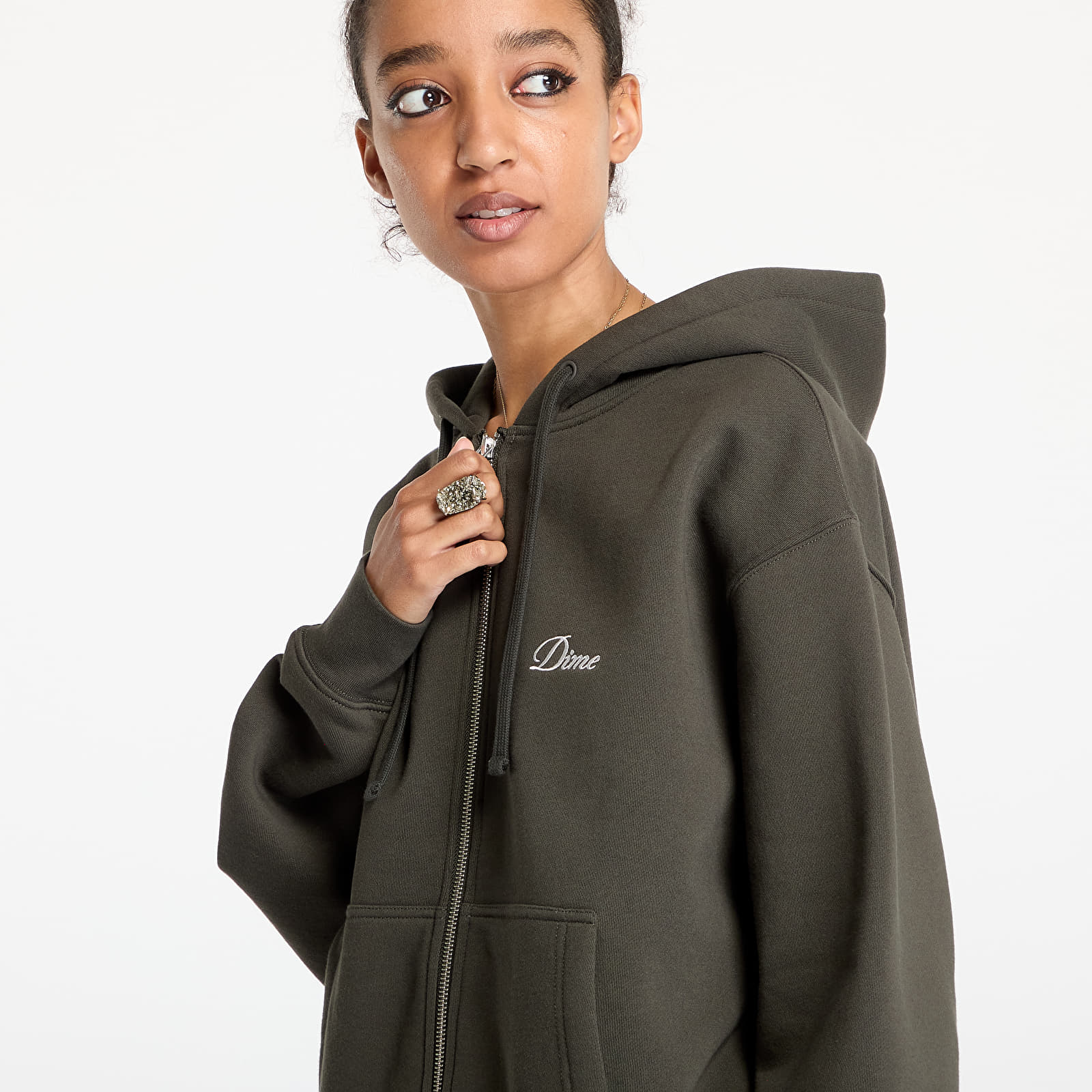 Hoodies and sweatshirts  DIME Cursive Zip Hoodie UNISEX Vintage Black