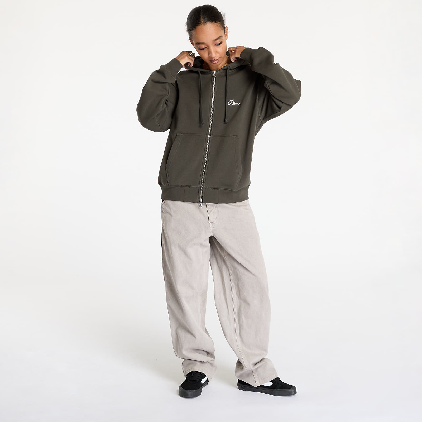 Hoodies and sweatshirts  DIME Cursive Zip Hoodie UNISEX Vintage Black