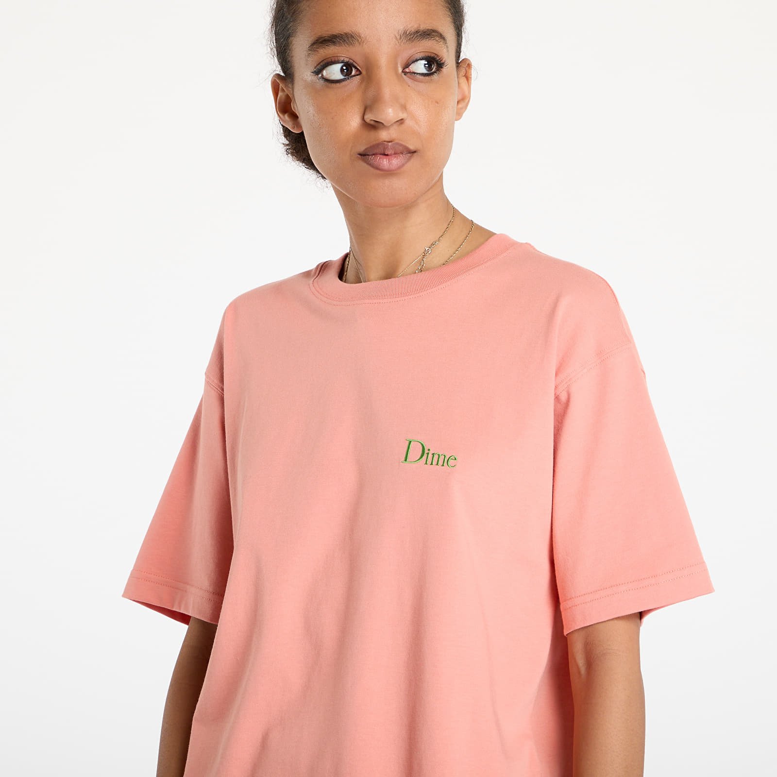 T-Shirts DIME Classic Small Logo T-Shirt UNISEX Pink Clay