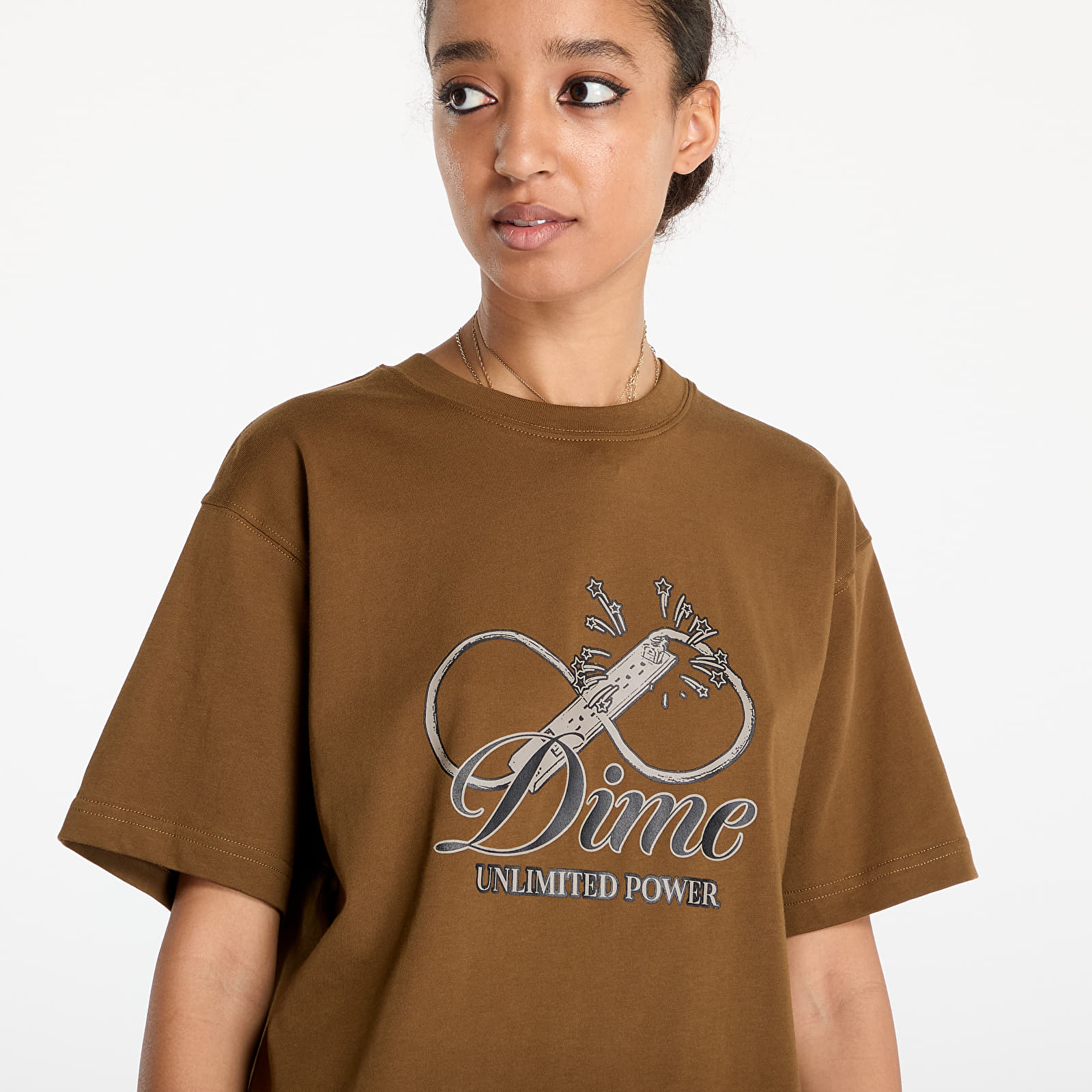 T-shirts DIME Cursive Power T-Shirt UNISEX Dark Brown