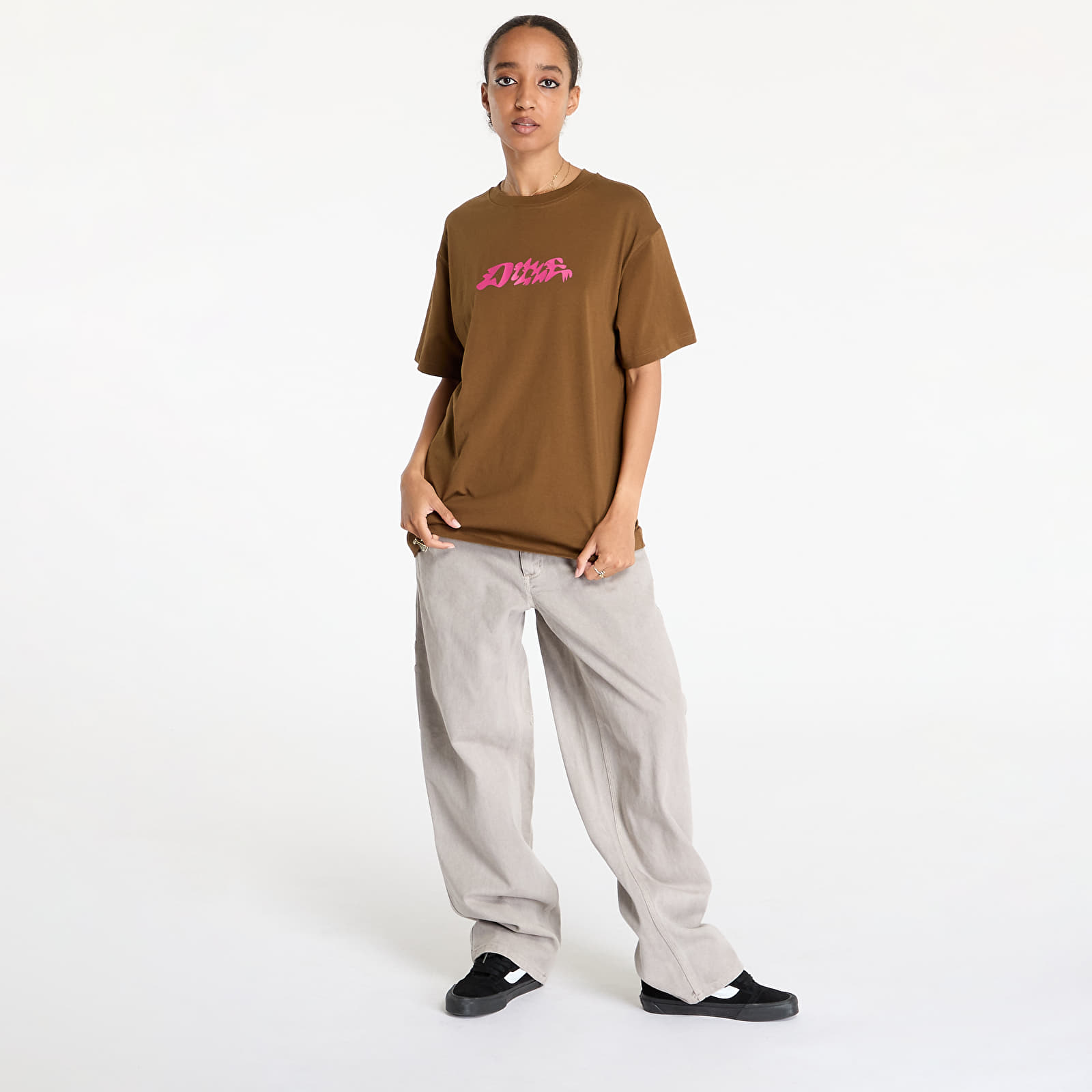 T-Shirts DIME Happy T-Shirt UNISEX Dark Brown