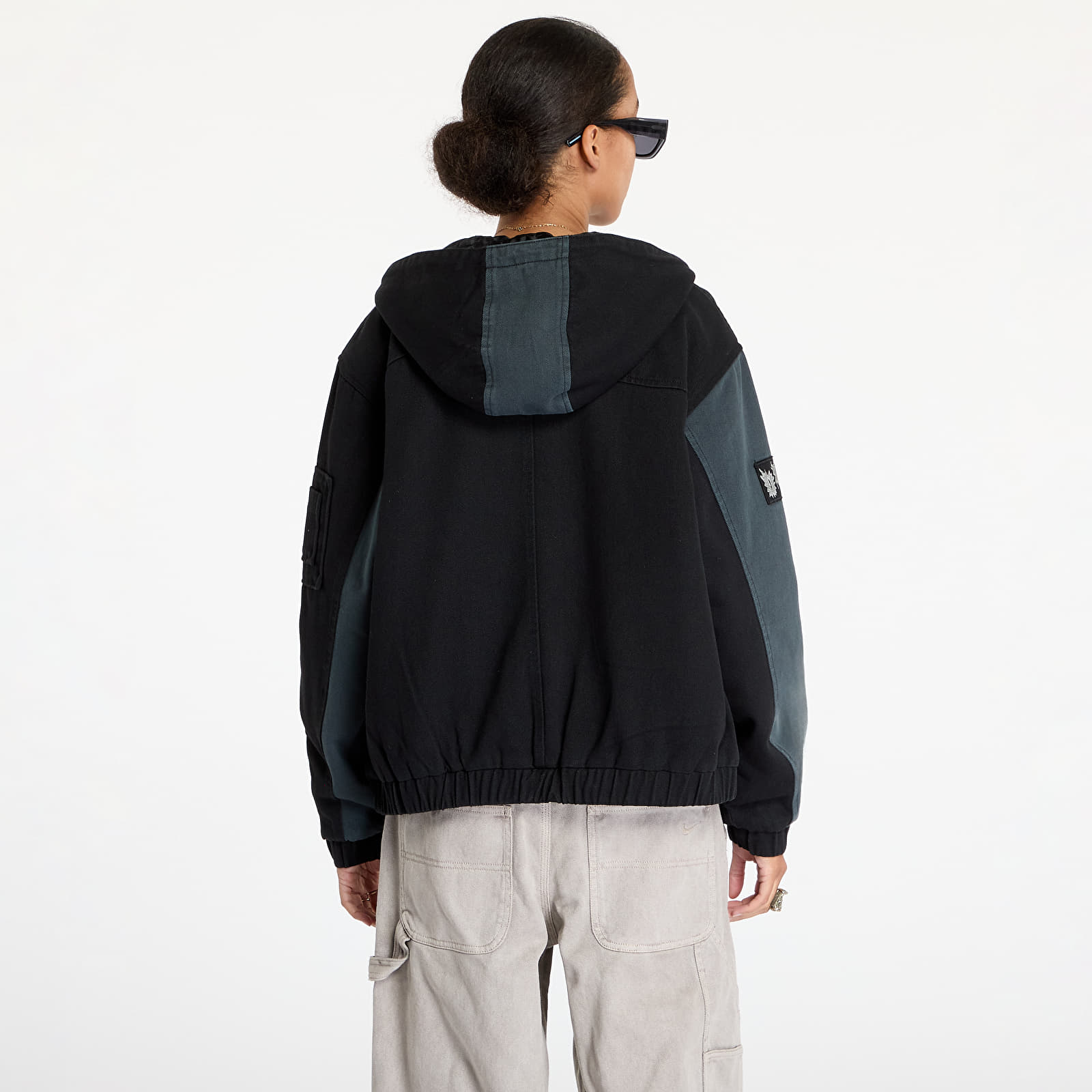 Kurtki DIME Panel Denim Hooded Bomber UNISEX Charcoal