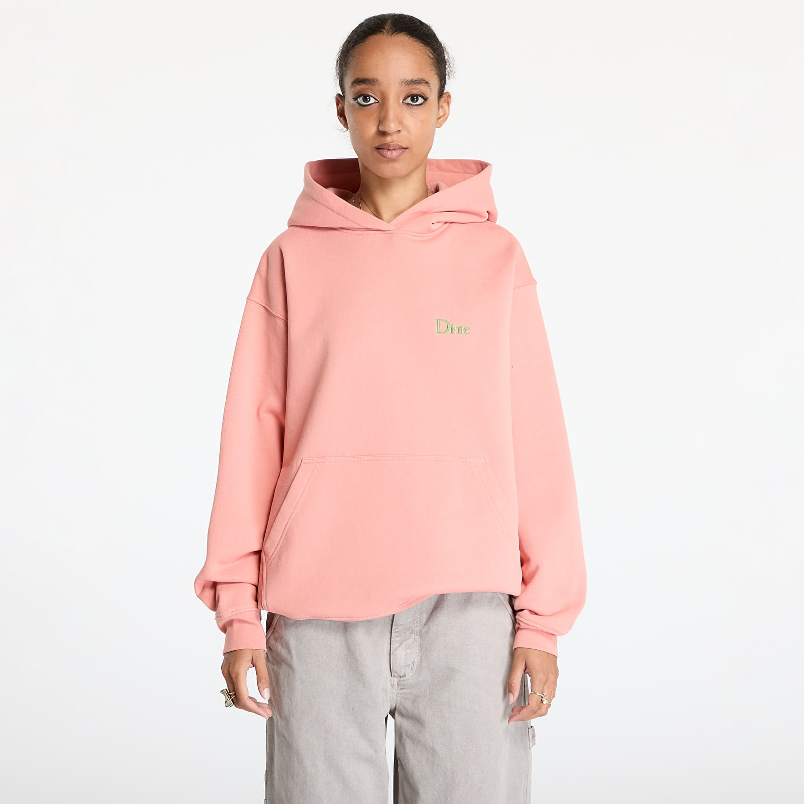 Hoodies and sweatshirts  DIME Classic Small Logo Hoodie UNISEX Pink Clay