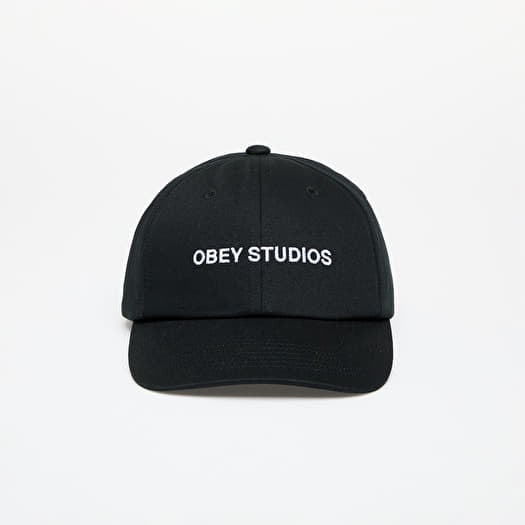 Cap OBEY Studios Twill 6 Panel Cap Black