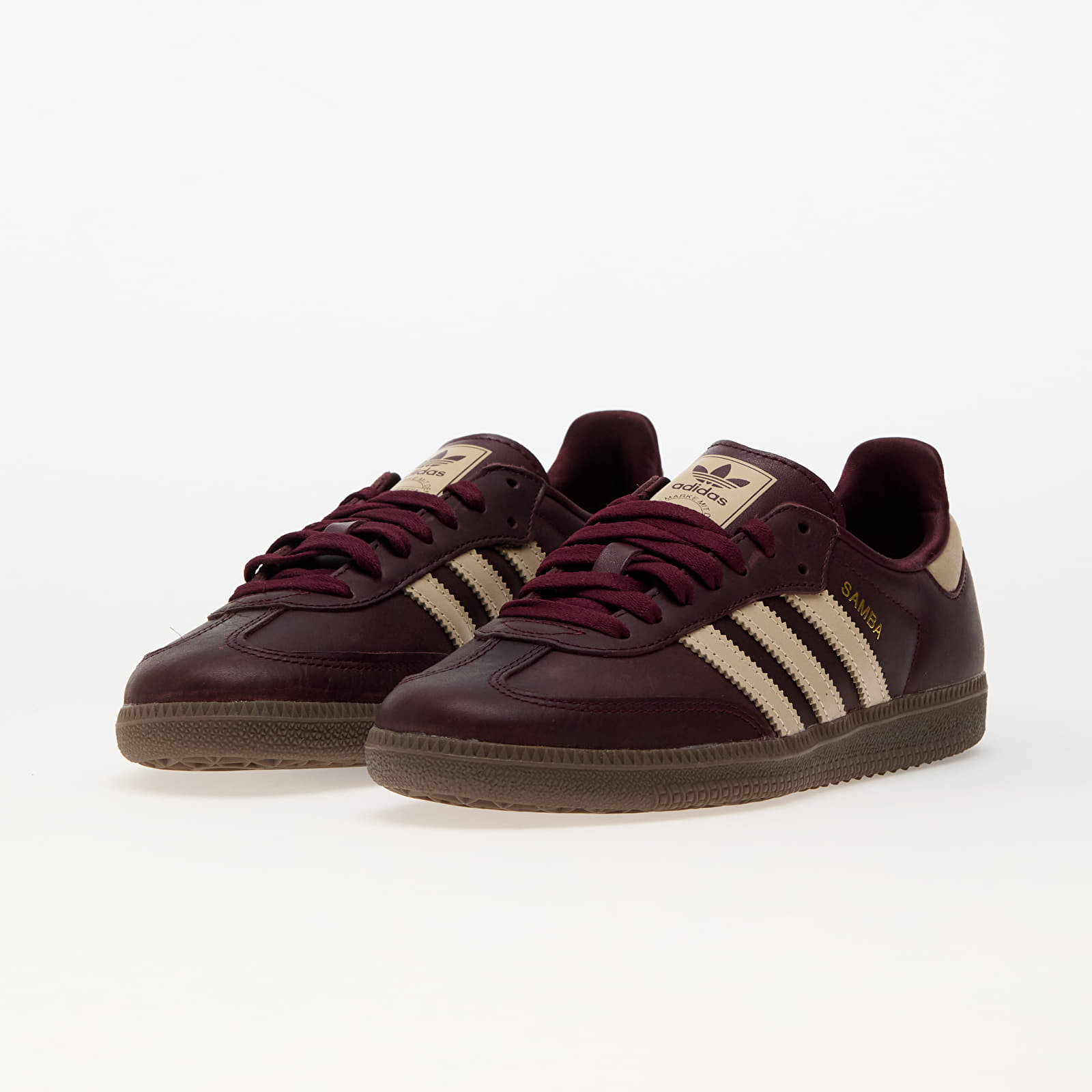 Damen Sneaker und Schuhe adidas Samba Og W Maroon Crystal Sand Gold Metallic Footshop