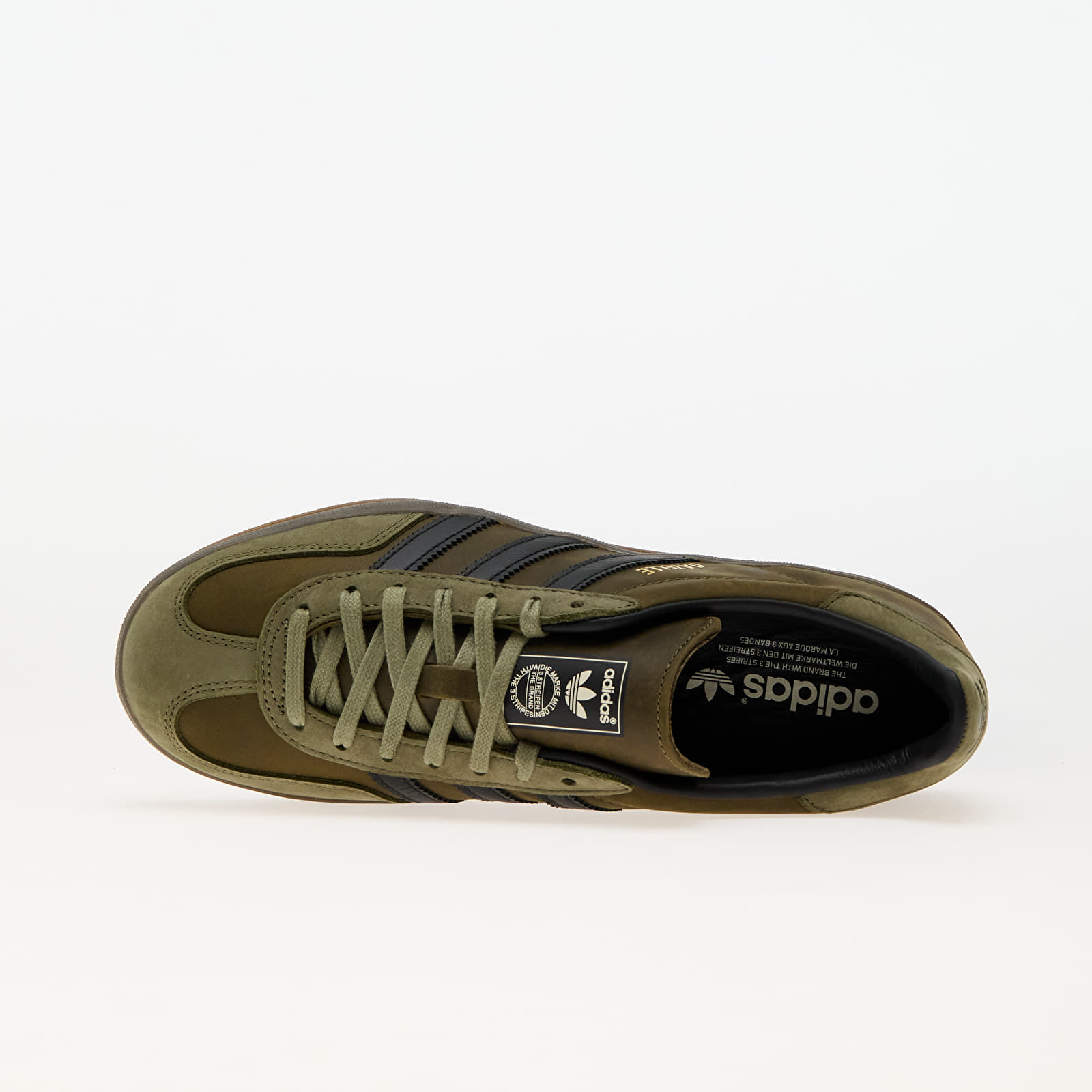 Férfi cipők adidas Gazelle Indoor Focus Olive/ Core Black/ Gum5