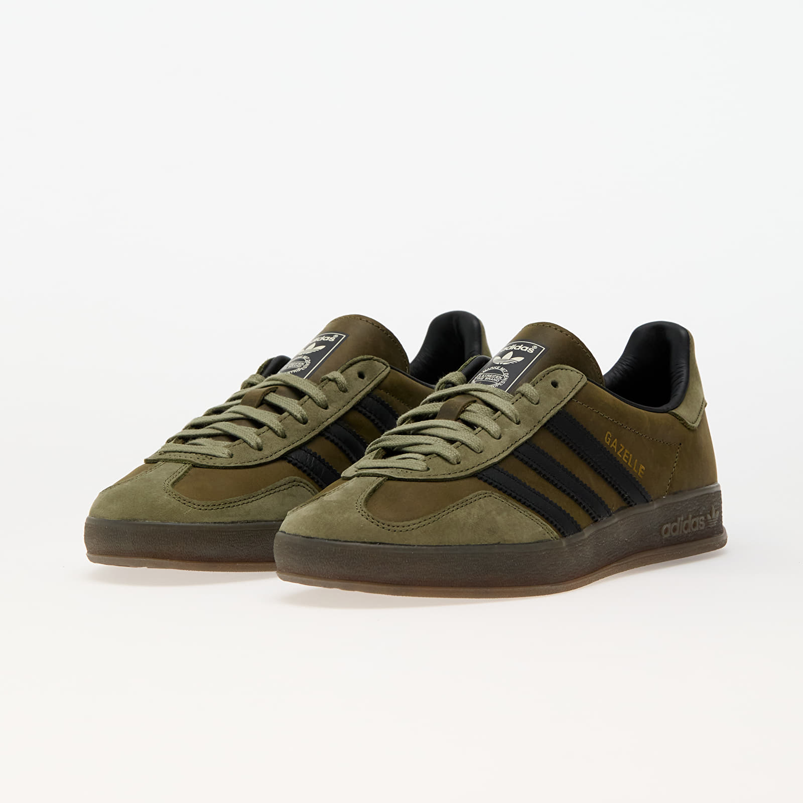 Férfi cipők adidas Gazelle Indoor Focus Olive/ Core Black/ Gum5
