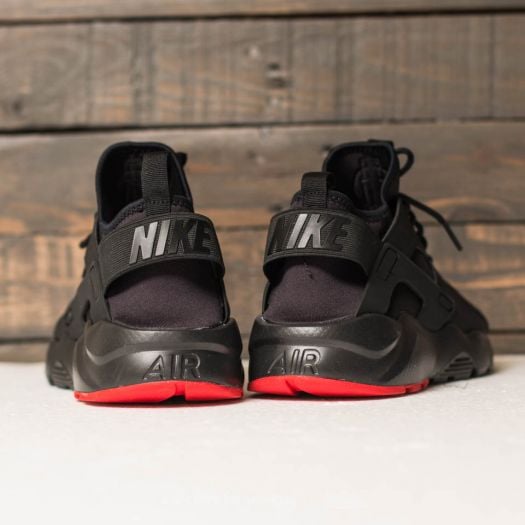 Air huarache run ultra black metallic silver  and  university red outlet