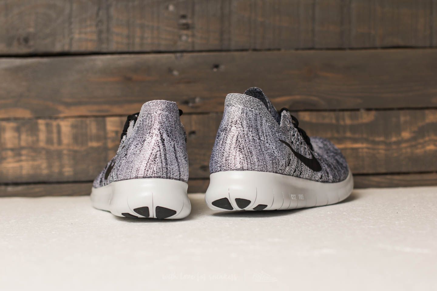 Férfi cipők Nike Free Run Flyknit 2017 White/ Black-Stealth