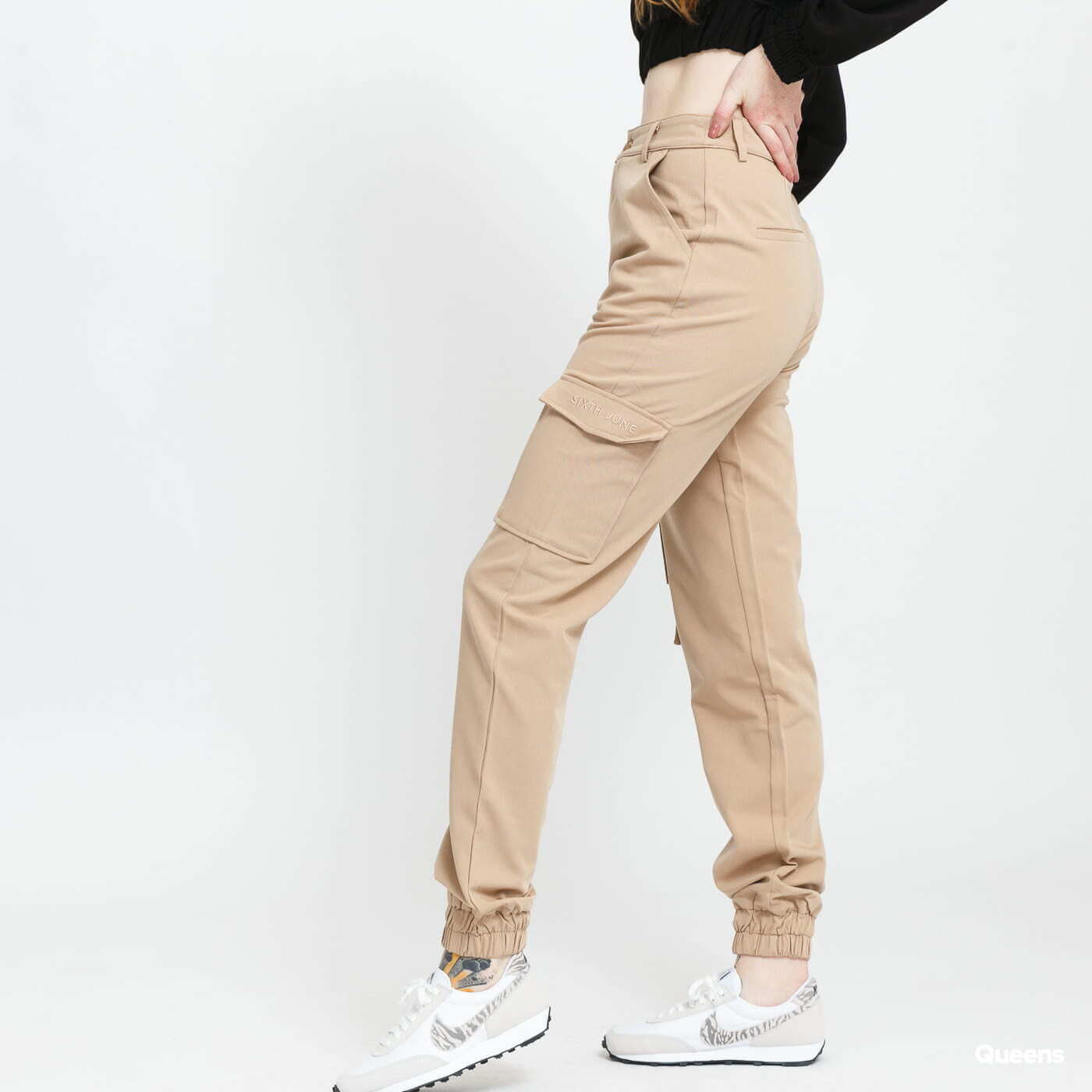 Pantaloni cargo donna Sixth June Cargo Pants Beige