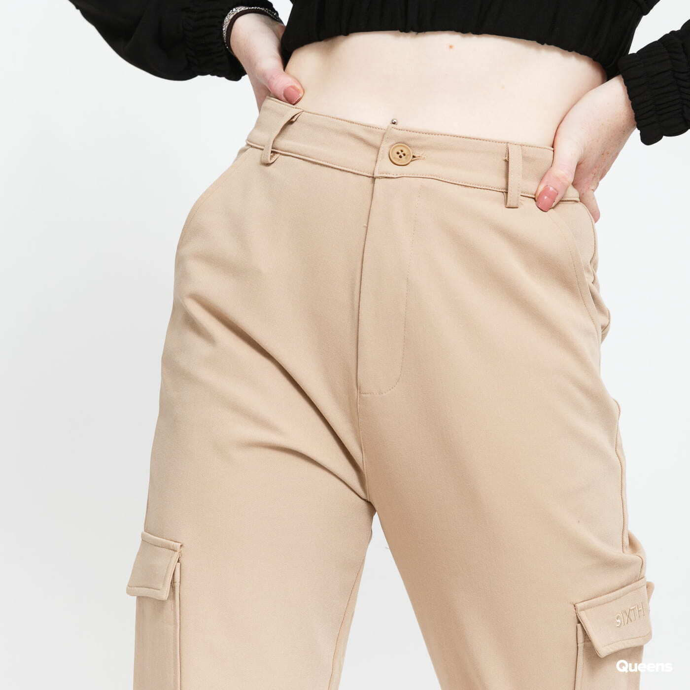 Pantaloni cargo donna Sixth June Cargo Pants Beige