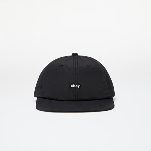 OBEY Lowercase Nylon 6 Panel Strapback Black