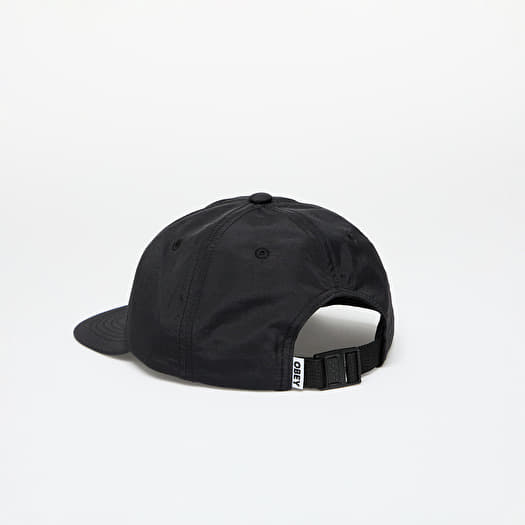 Caps OBEY Lowercase Nylon 6 Panel Strapback Black | Footshop