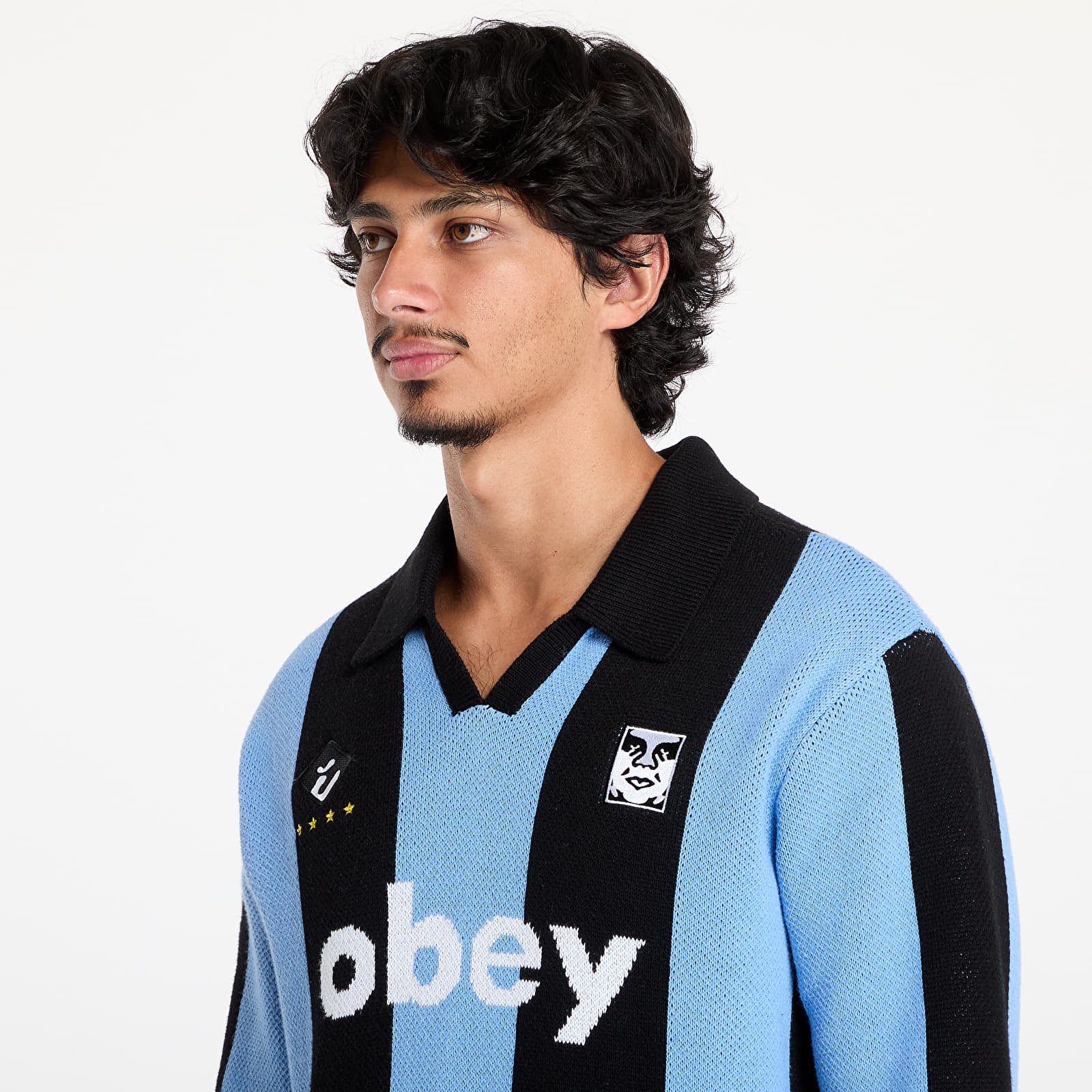 Pullover OBEY Soccer Jersey Sweater Light Blue Multi