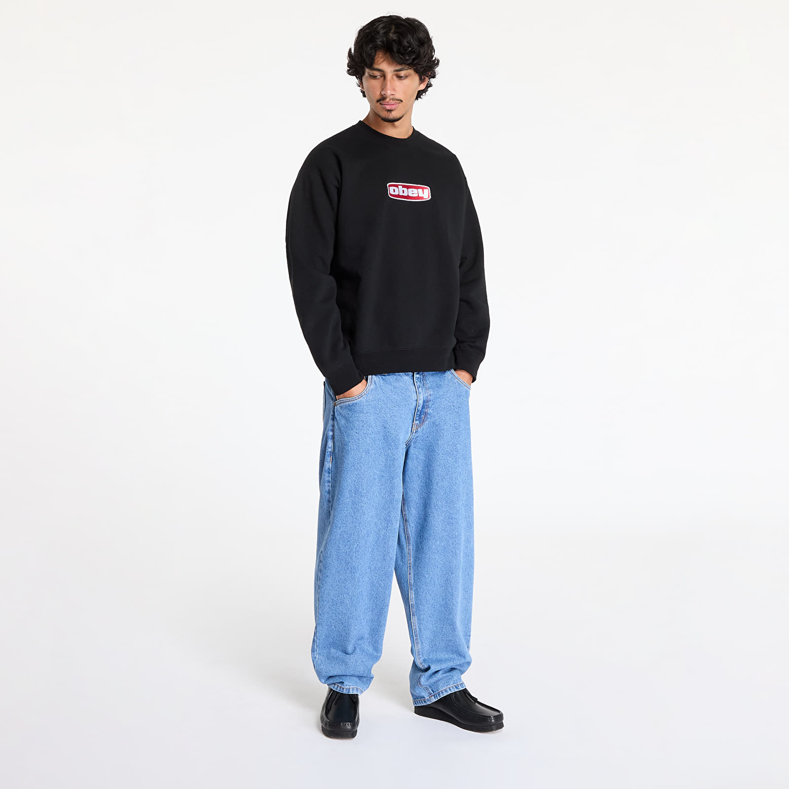 Men's hoodies OBEY Dago Crew Sweatshirt Black