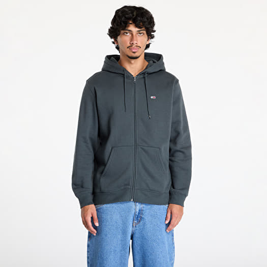 Tommy Jeans Regular Flag Zip Through Hoodie New Charcoal
