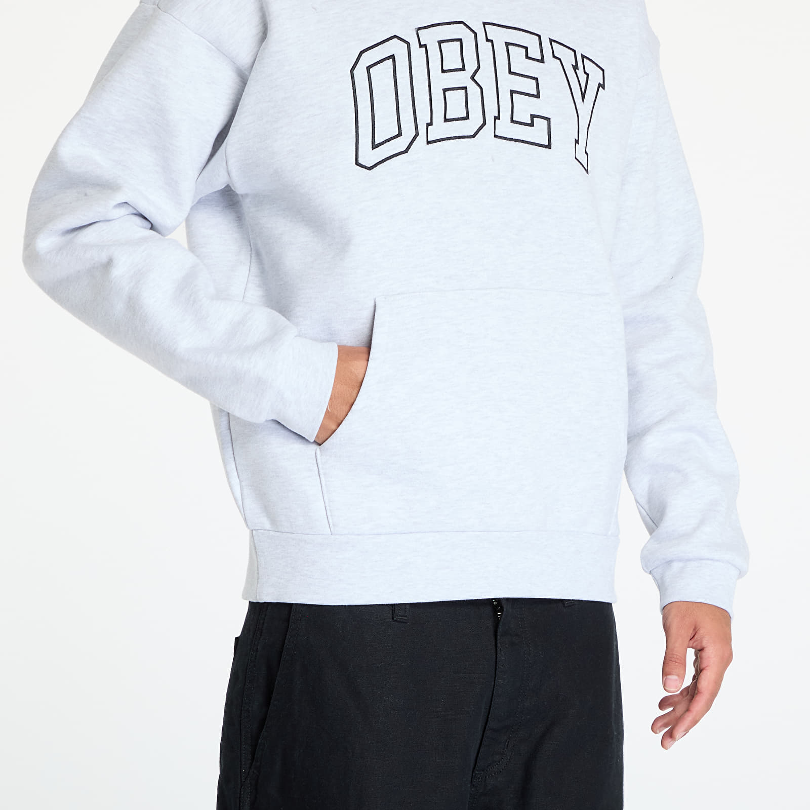 Hoodies für Männer OBEY Collegiate Extra Heavy Hoodie II Ash Grey