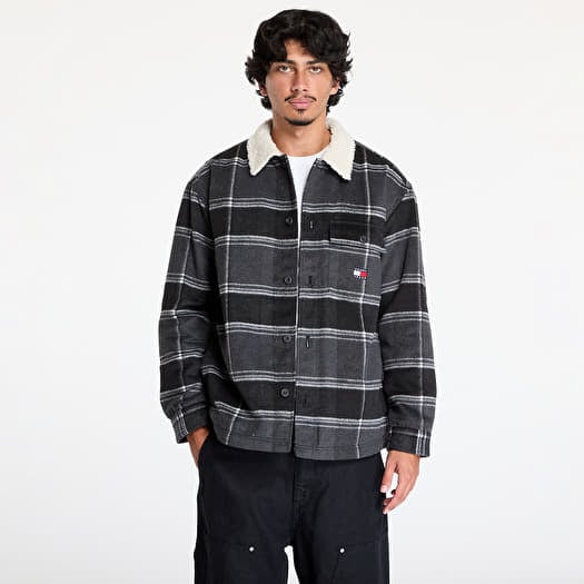 Tommy Jeans Check Sherpa Overshirt Black Check
