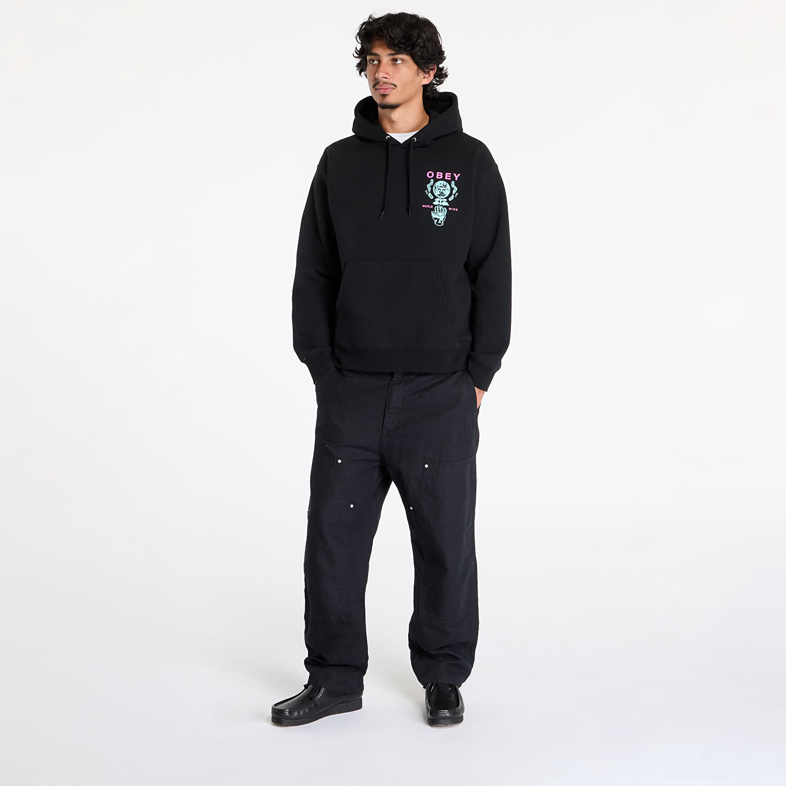 Hoodies für Männer OBEY Helping Hand Hoodie Black
