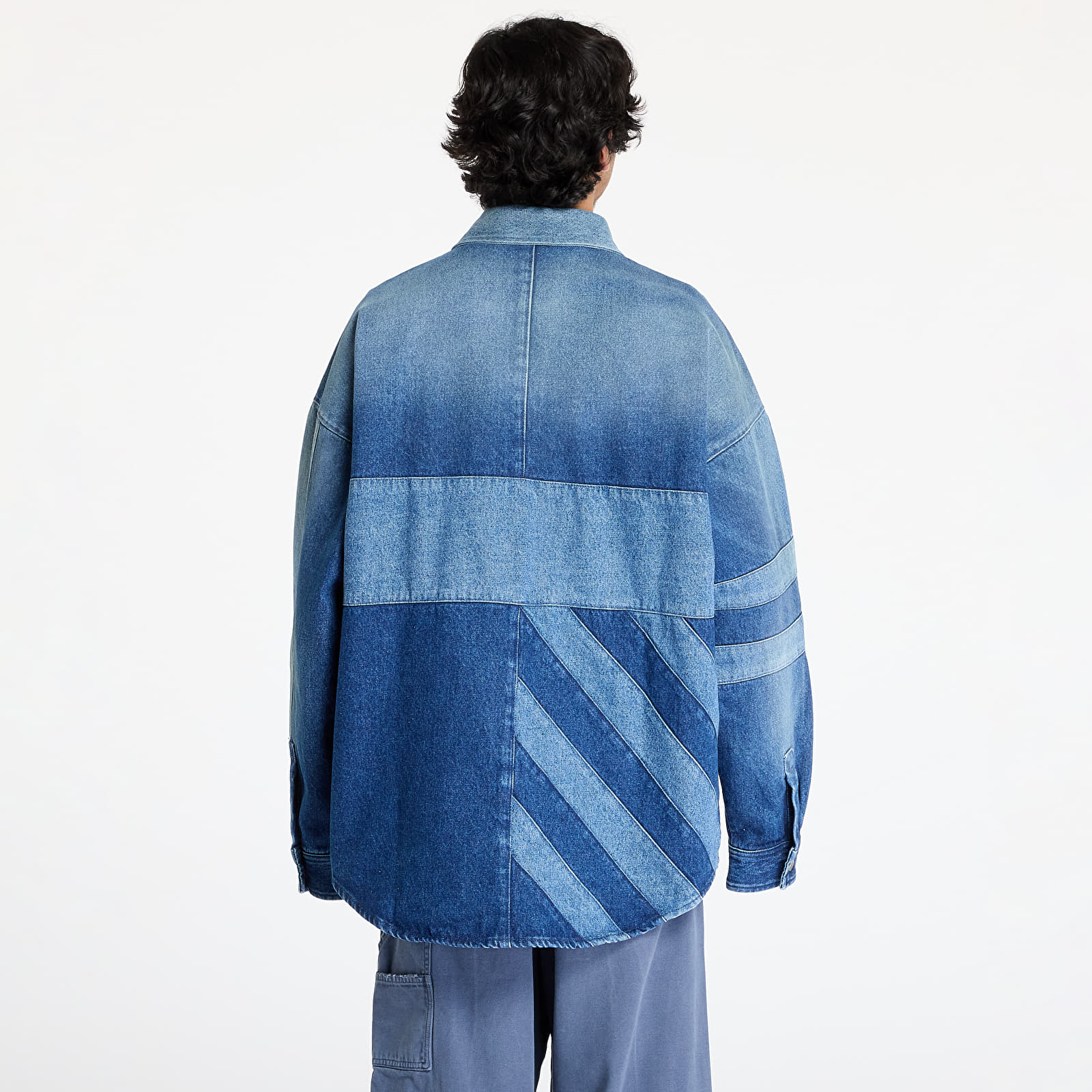 Koszule Ambush Patchwork Denim Shirt Vintage Blue/ No Color
