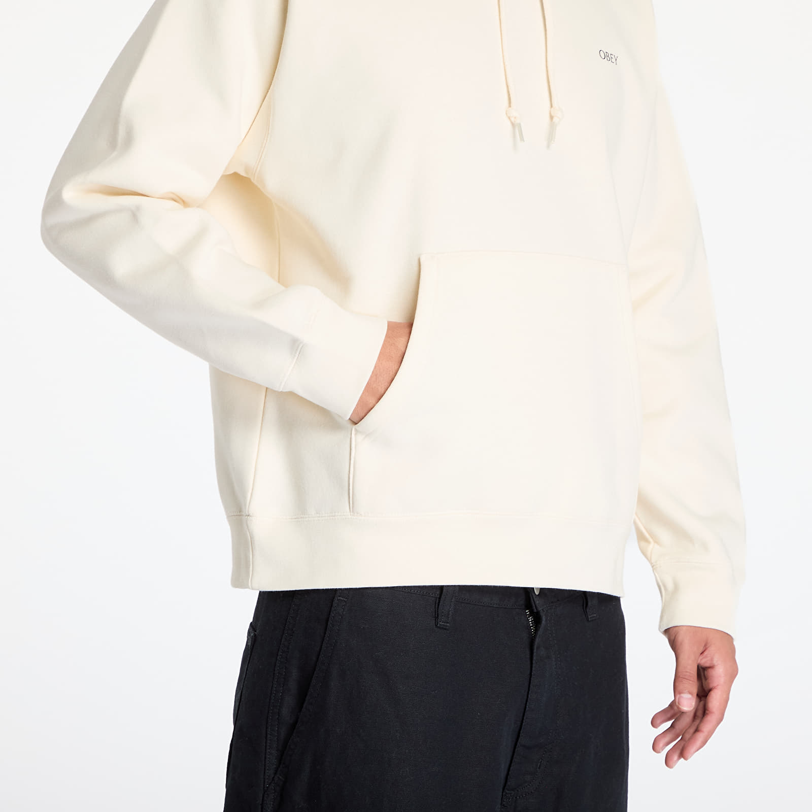 Casacos com capuz para homem OBEY Geometric Power Canvas Hoodie Unbleached
