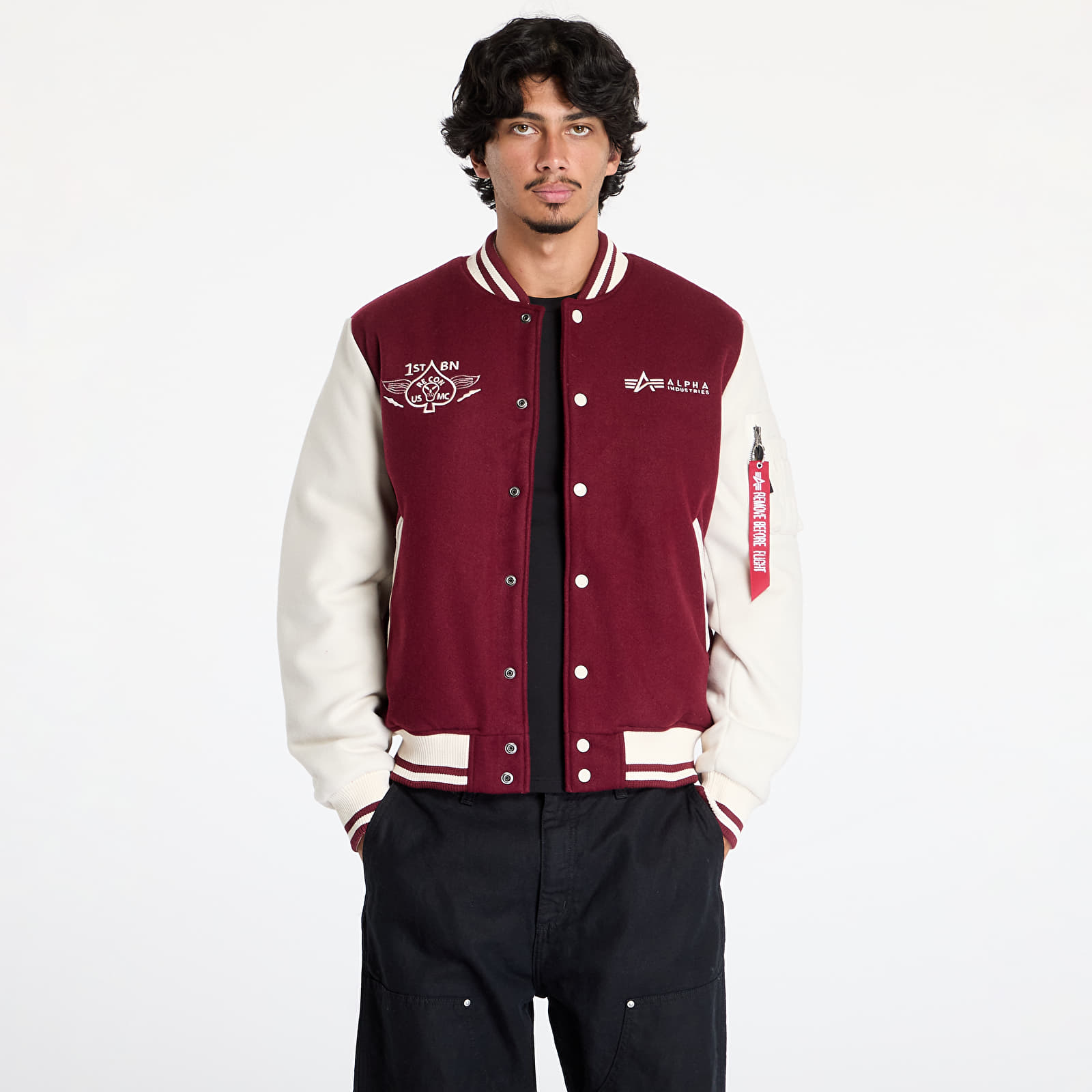 Vestes pour hommes Alpha Industries Varsity Air Force Jacket Burgundy