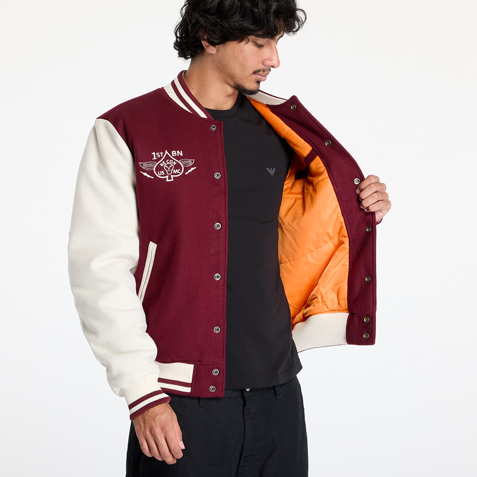 Vestes pour hommes Alpha Industries Varsity Air Force Jacket Burgundy