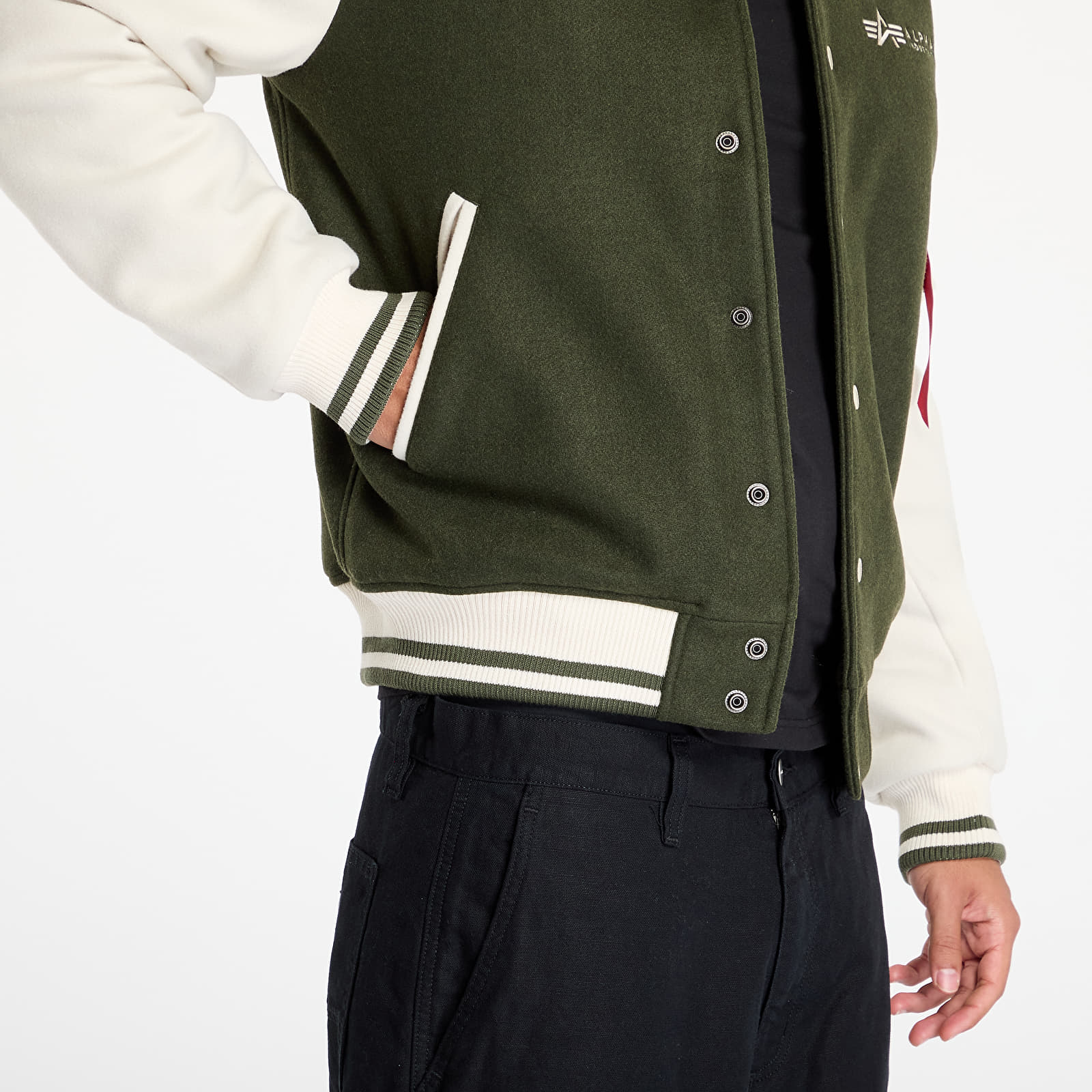 Men s jackets Alpha Industries Varsity Air Force Jacket Dark Olive Footshop