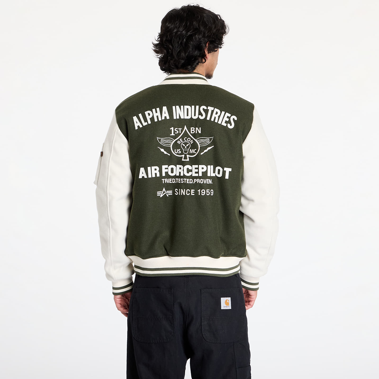 Herrenjacken Alpha Industries Varsity Air Force Jacket Dark Olive