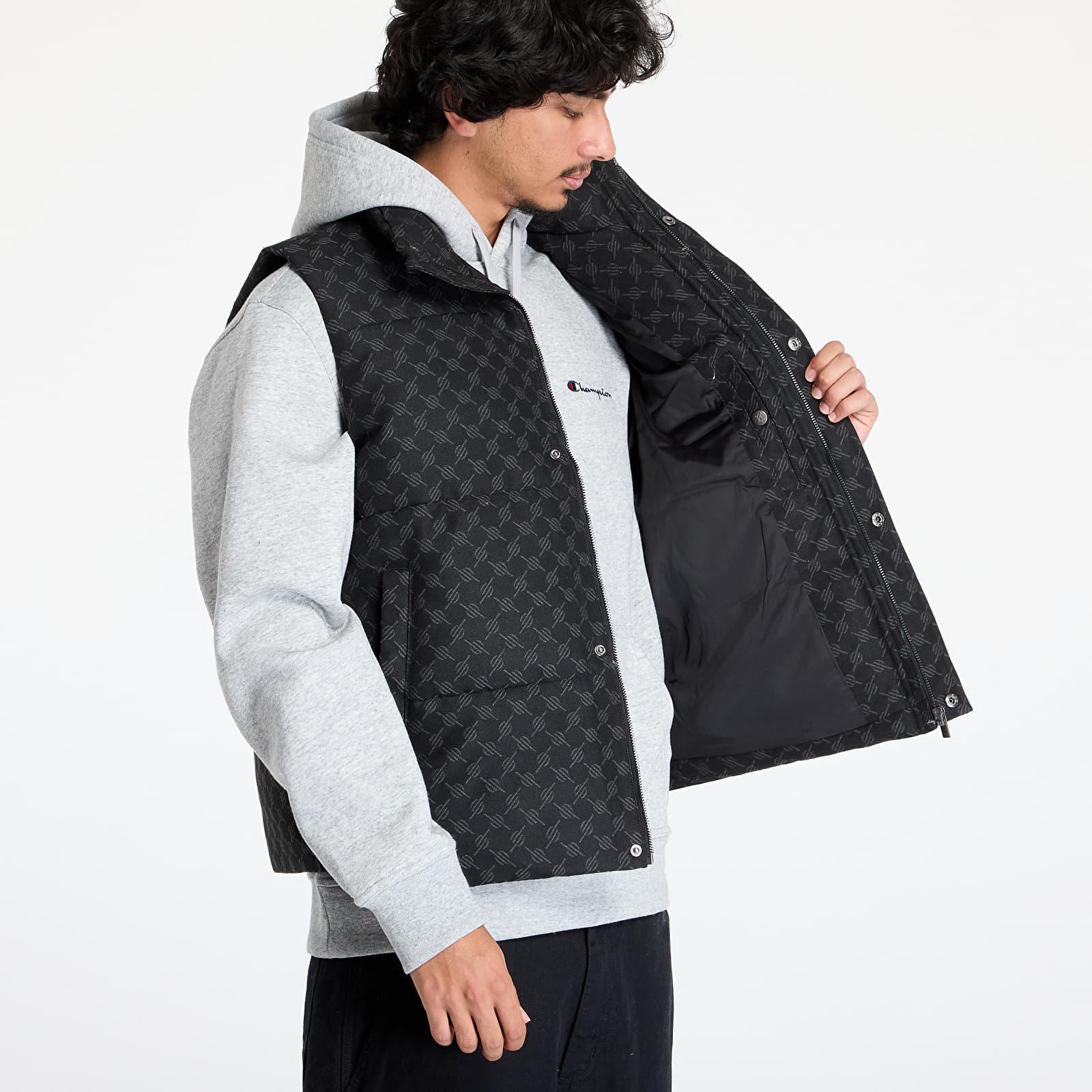Vests Daily Paper Pondo Cotton Monogram Bodywarmer Black