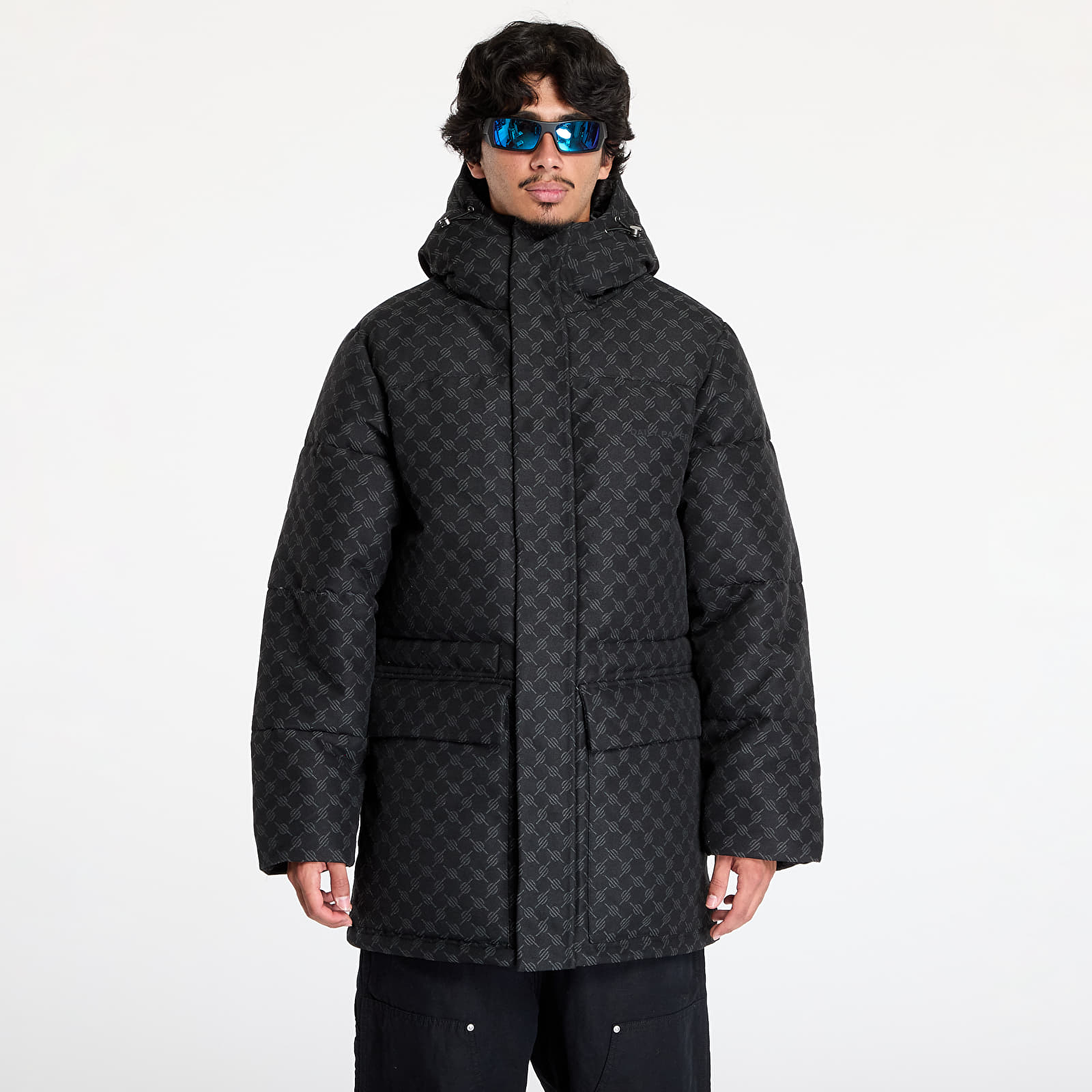 Kurtki męskie Daily Paper Oba Cotton Monogram Puffer Black